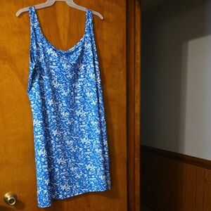 Columbia Floral Blue and White Mini Dress